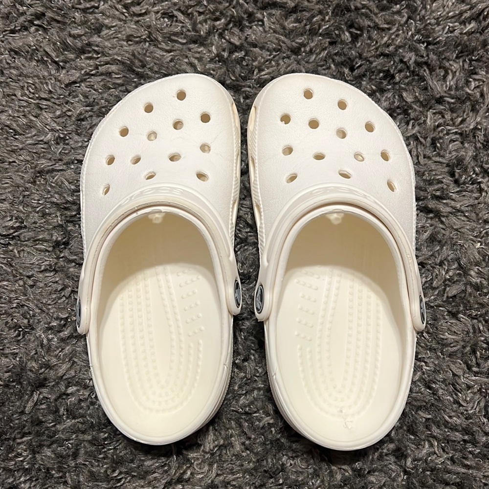 Crocs, junior 1, white, farley used